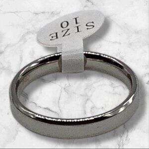 Women’s Stainless Steel Polished Band Ring Sliver‎ Tone Size 10
